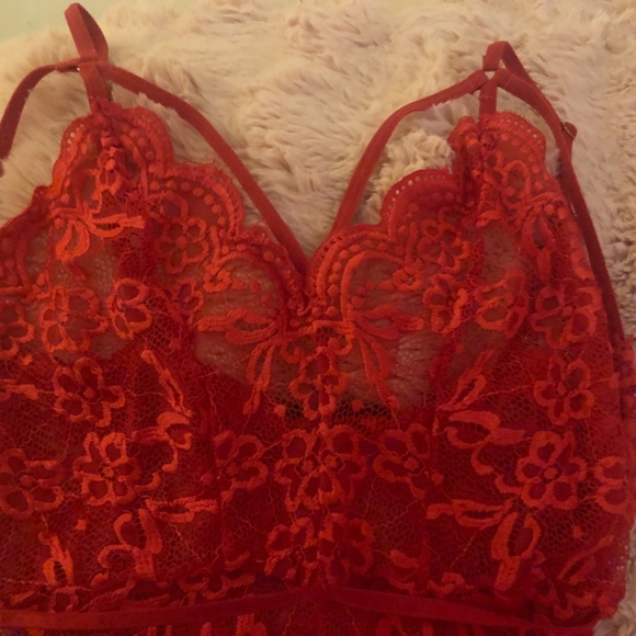 NEW Avidlove Red double strap lace Teddy - Picture 2 of 6